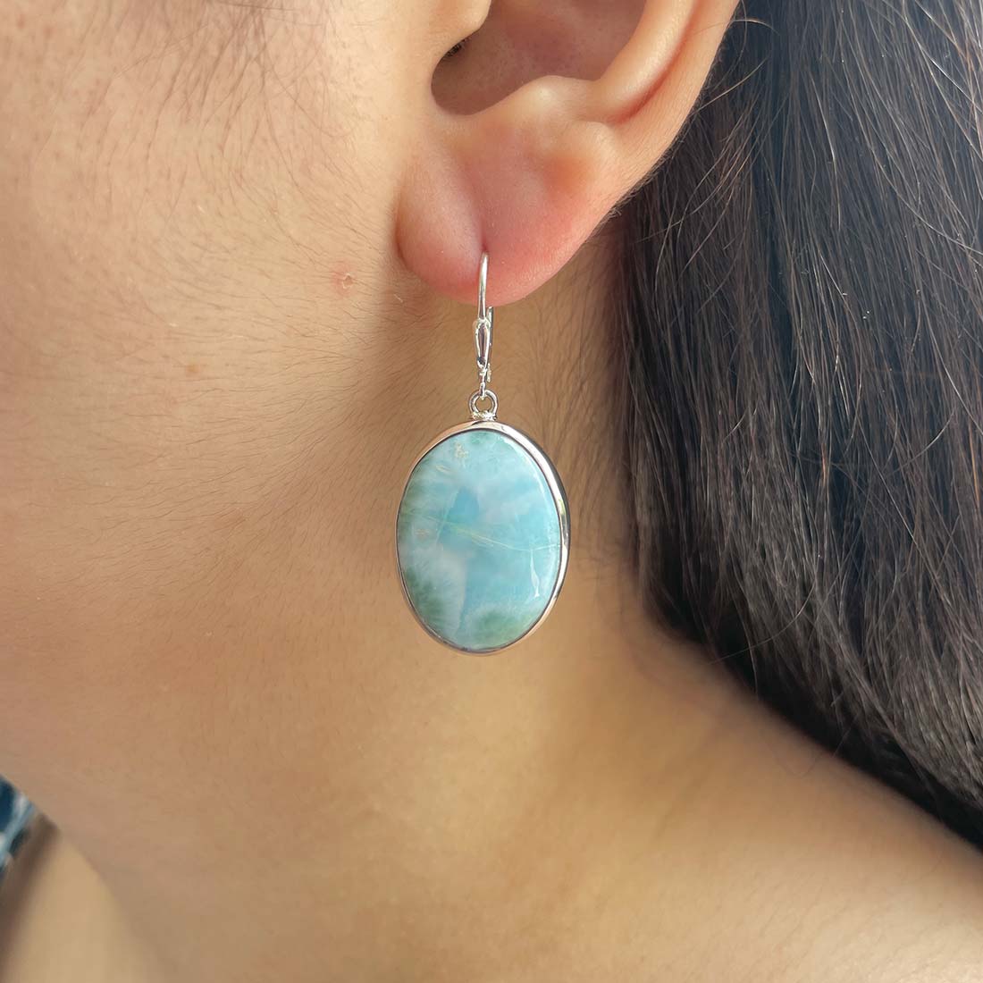 Larimar Earring-(LAR-E-75.)