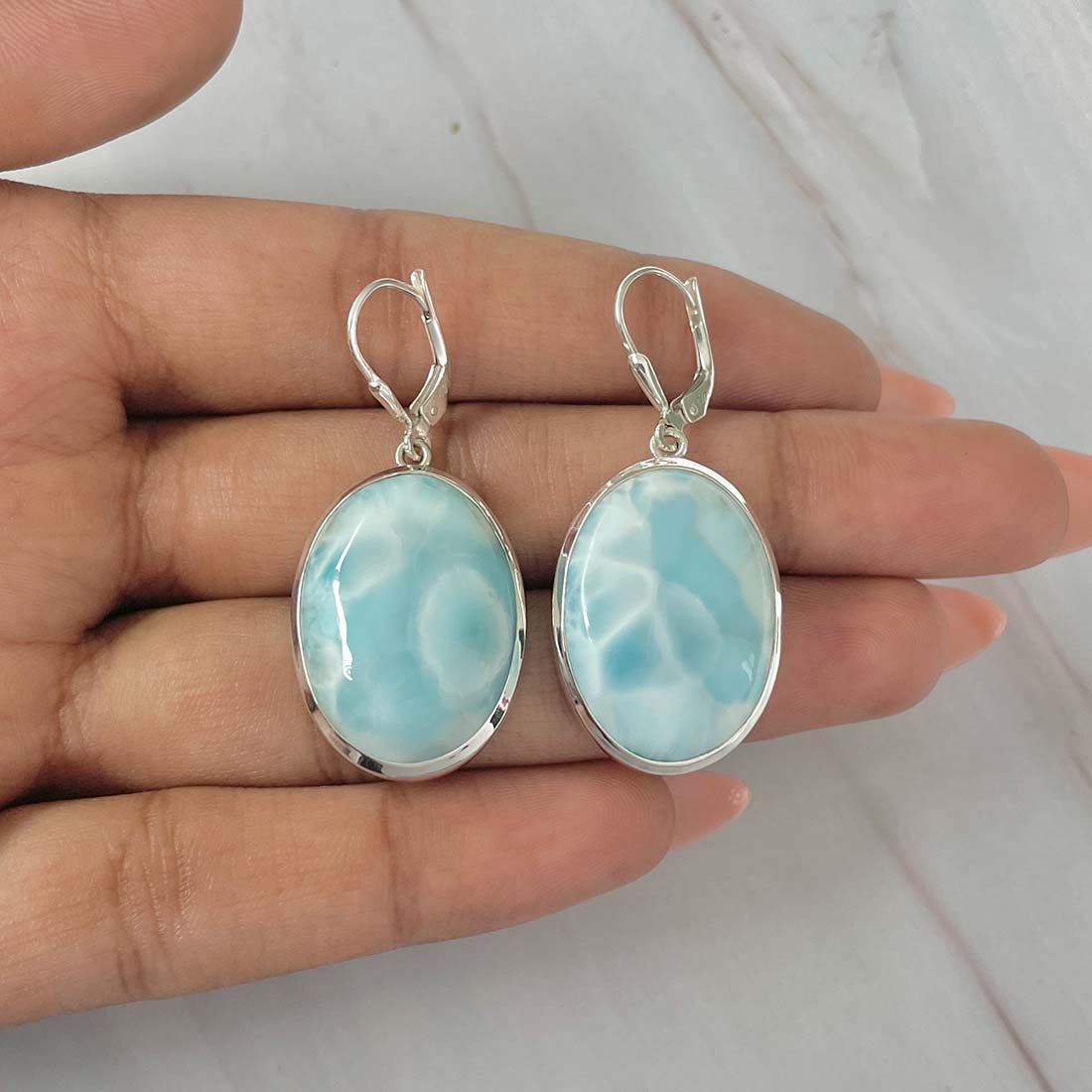 Larimar Earring-(LAR-E-76.)