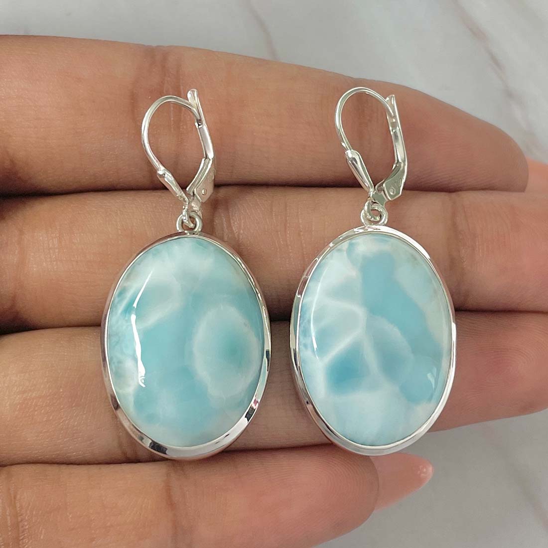 Larimar Earring-(LAR-E-76.)
