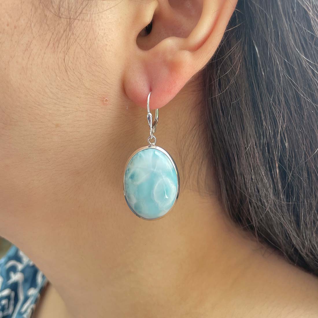 Larimar Earring-(LAR-E-76.)