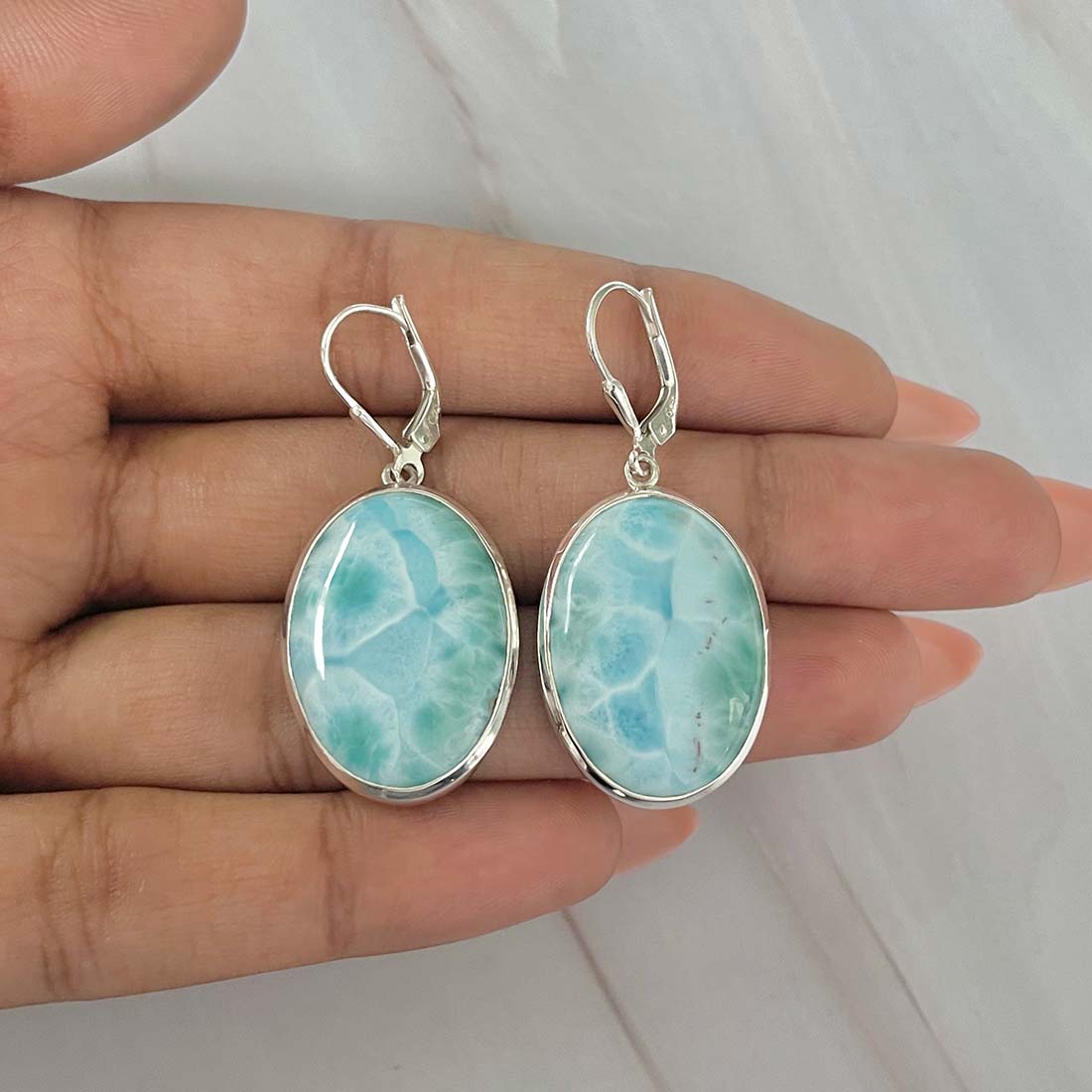 Larimar Earring-(LAR-E-78.)