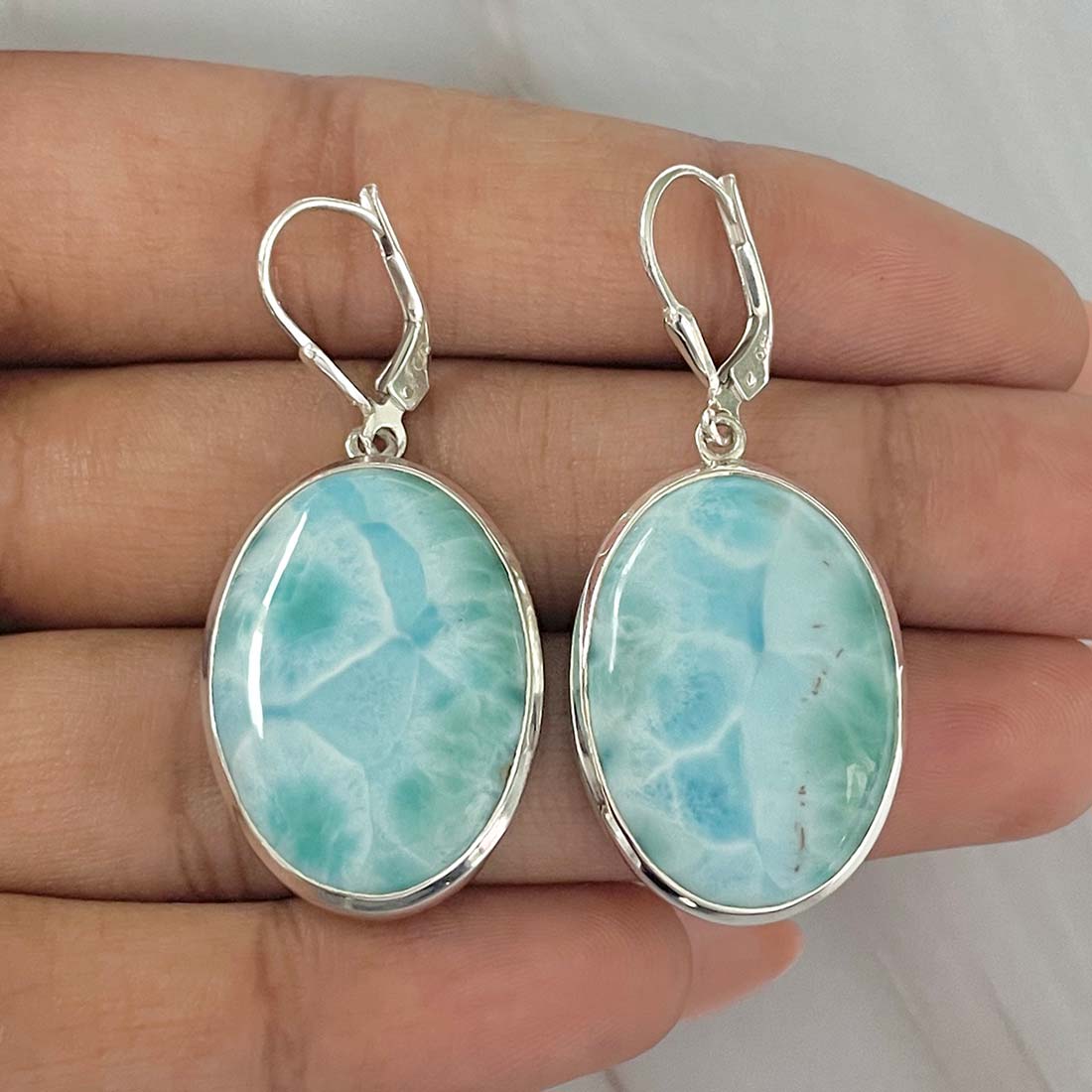 Larimar Earring-(LAR-E-78.)