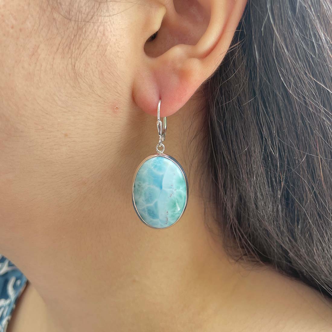 Larimar Earring-(LAR-E-78.)