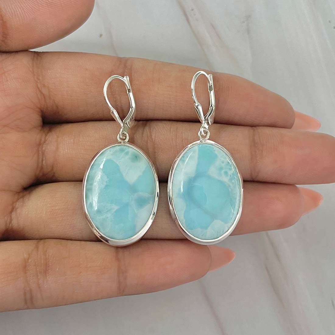 Larimar Earring-(LAR-E-79.)