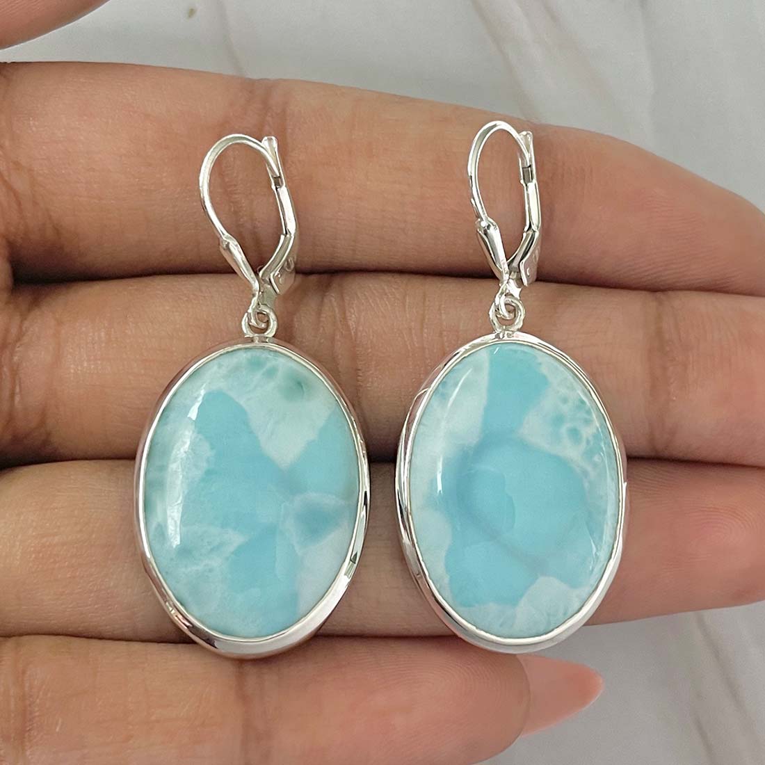 Larimar Earring-(LAR-E-79.)