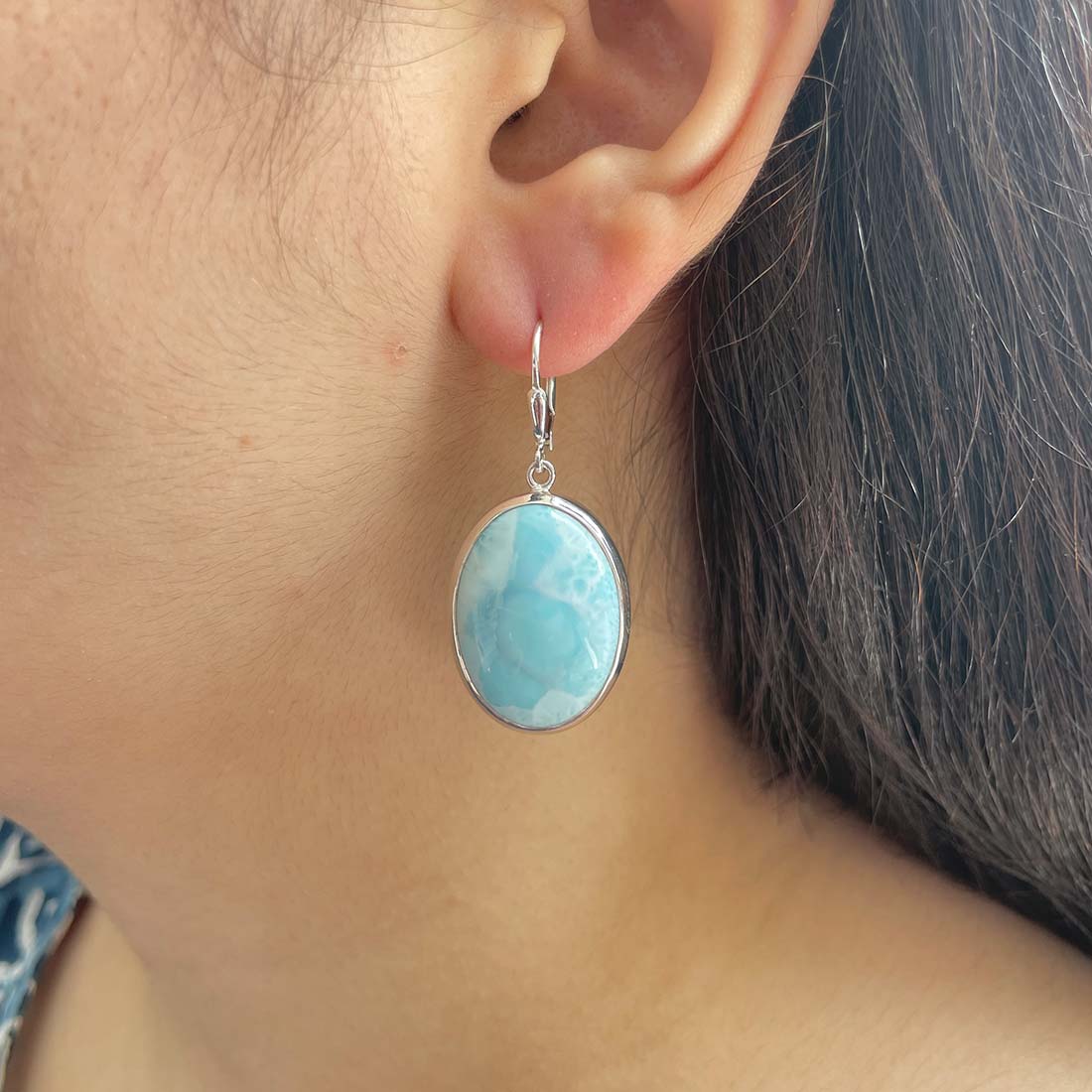 Larimar Earring-(LAR-E-79.)