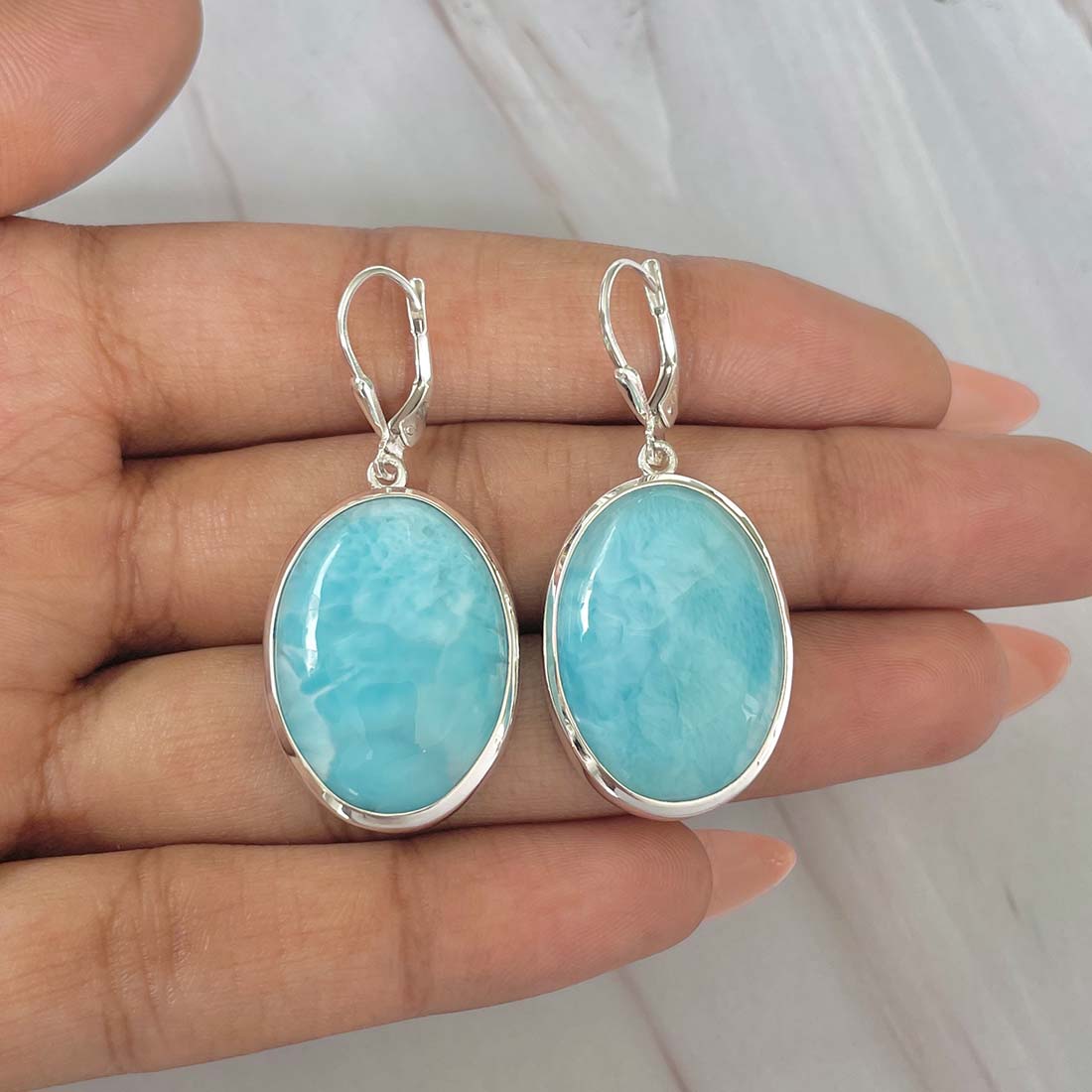 Larimar Earring-(LAR-E-80.)