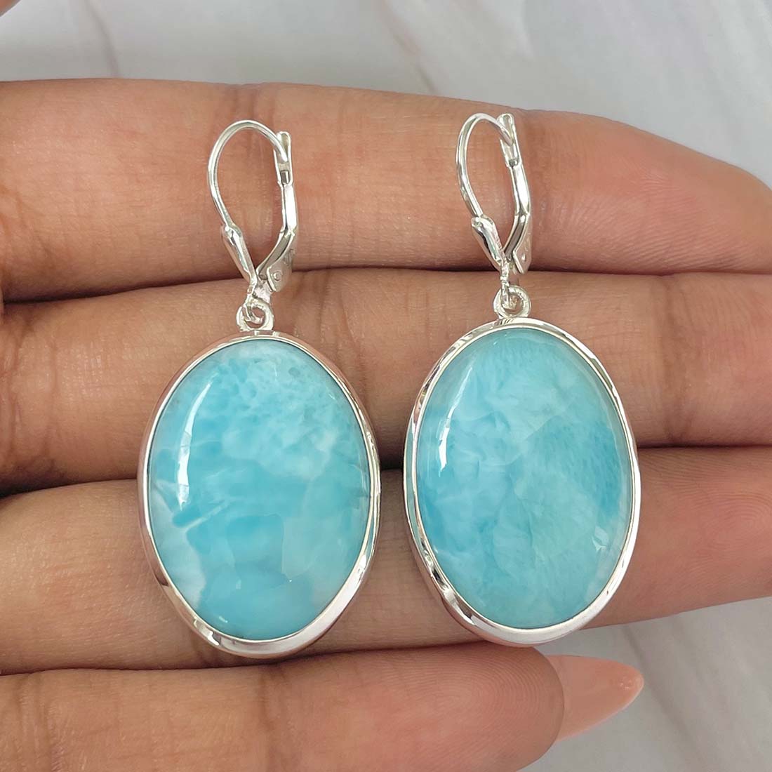 Larimar Earring-(LAR-E-80.)