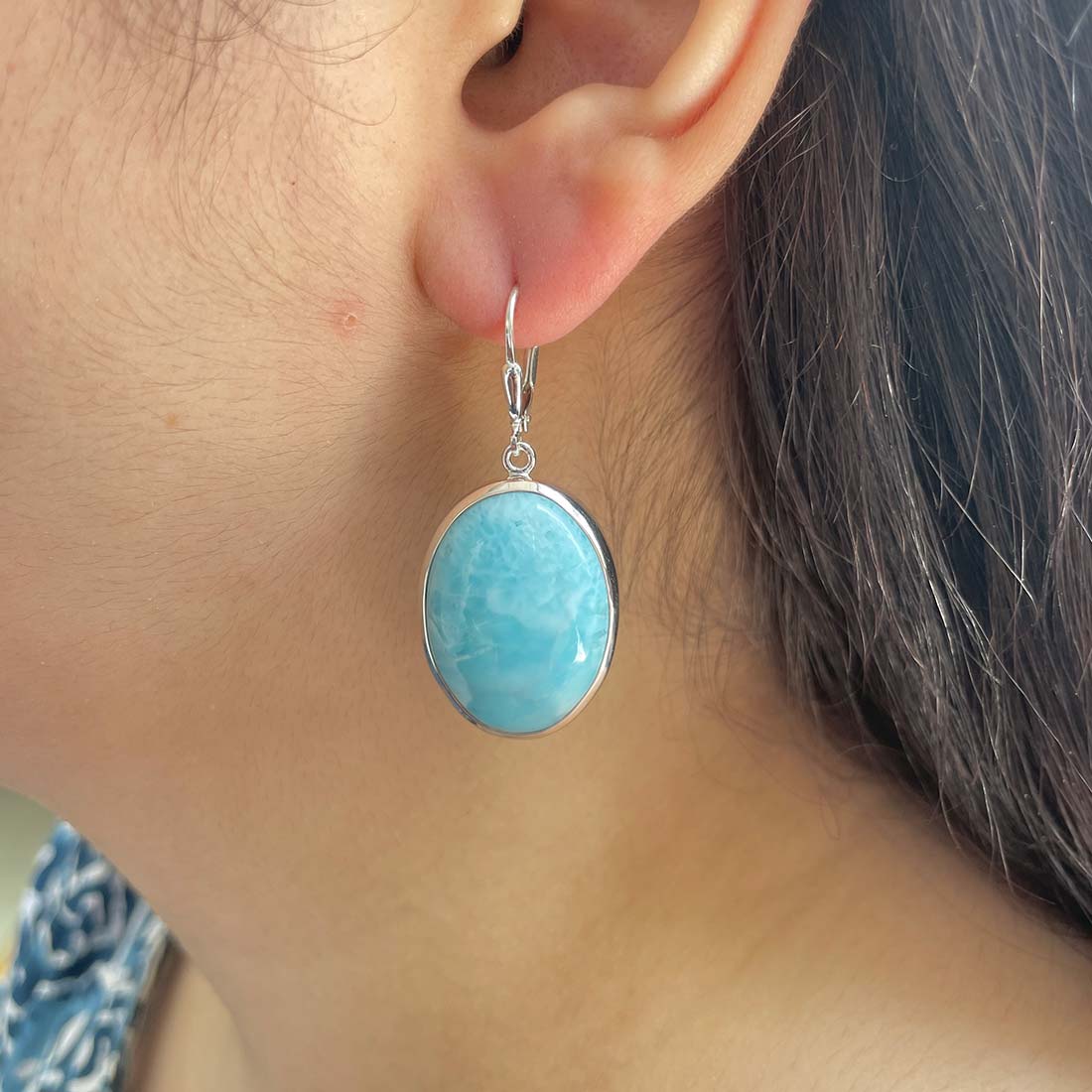 Larimar Earring-(LAR-E-80.)