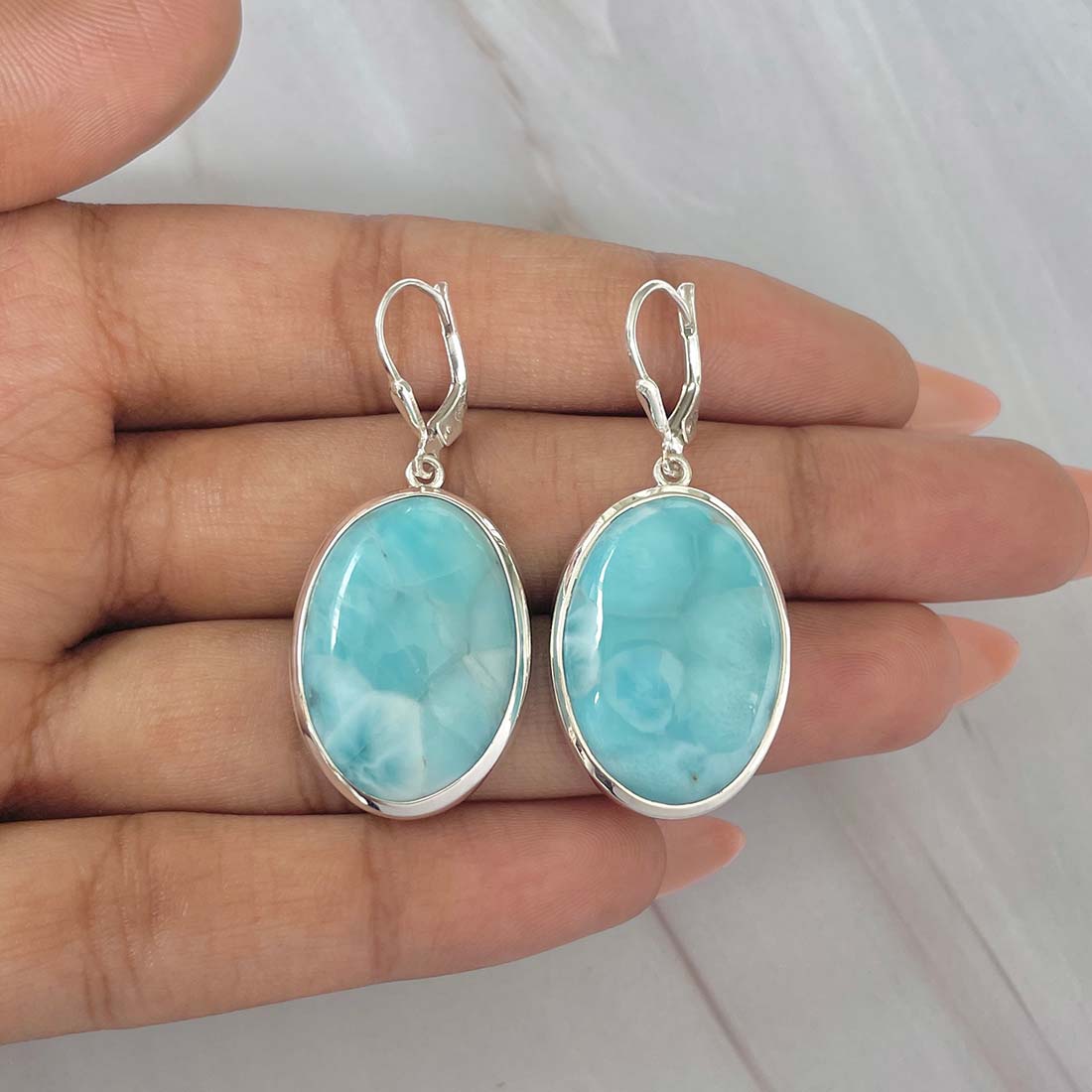 Larimar Earring-(LAR-E-81.)