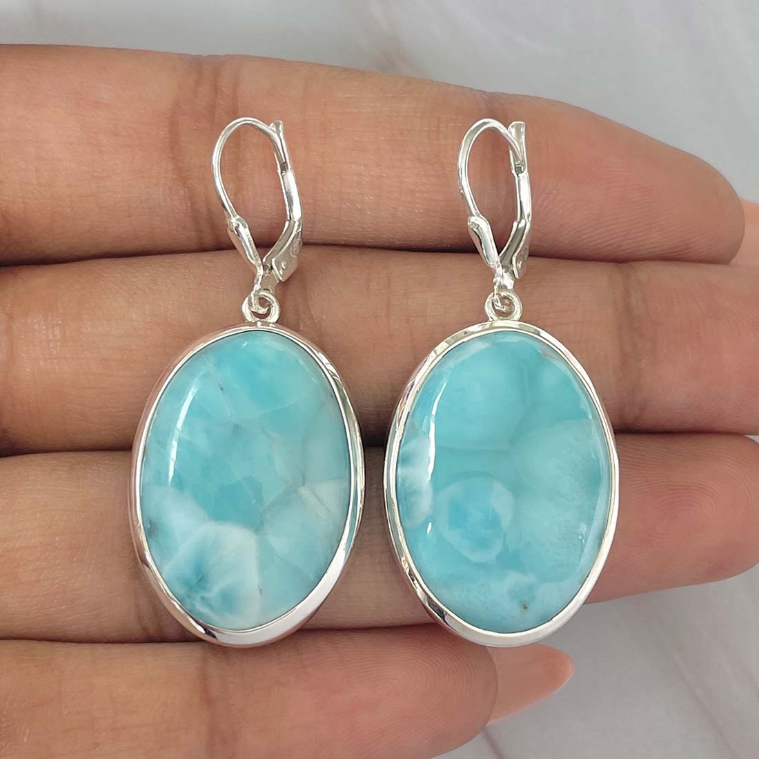 Larimar Earring-(LAR-E-81.)