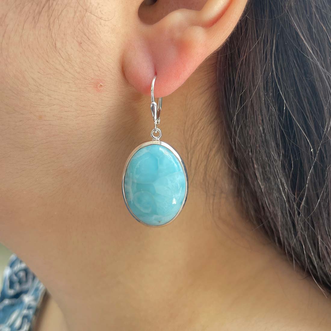 Larimar Earring-(LAR-E-81.)