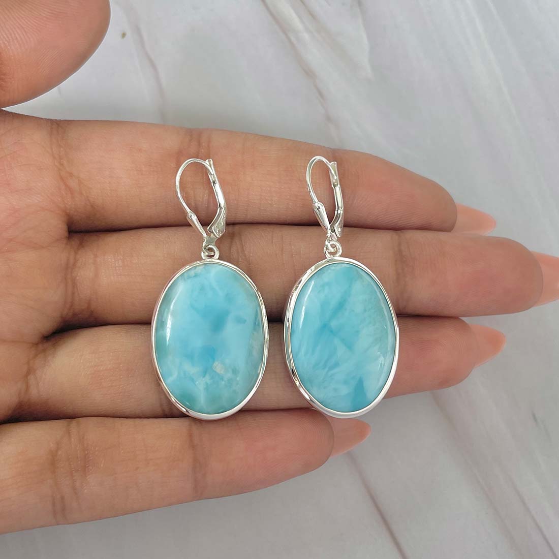 Larimar Earring-(LAR-E-82.)
