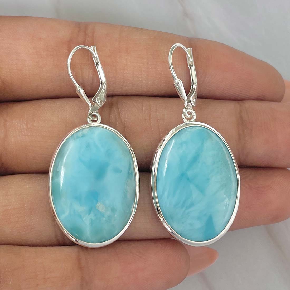 Larimar Earring-(LAR-E-82.)