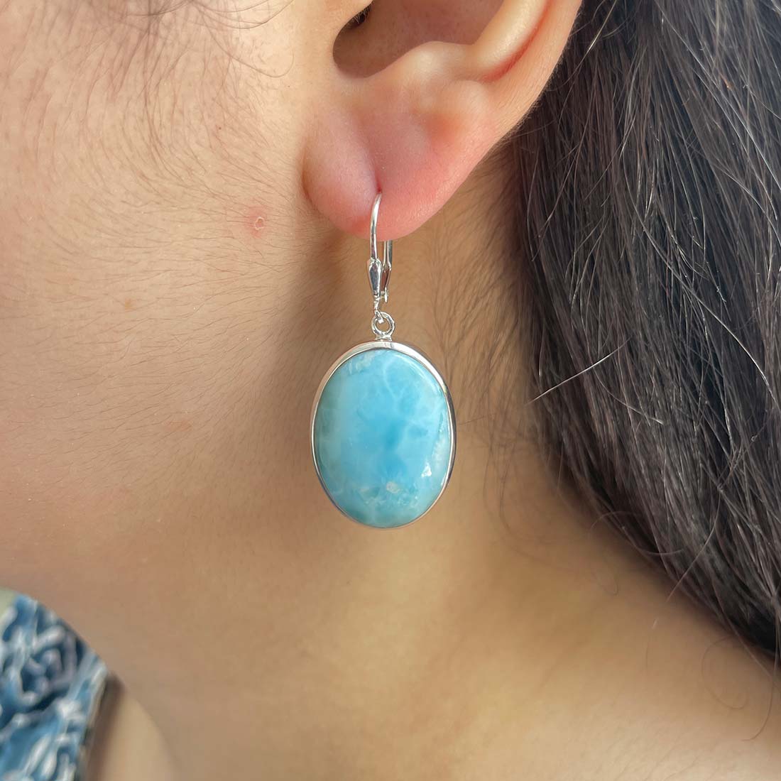Larimar Earring-(LAR-E-82.)
