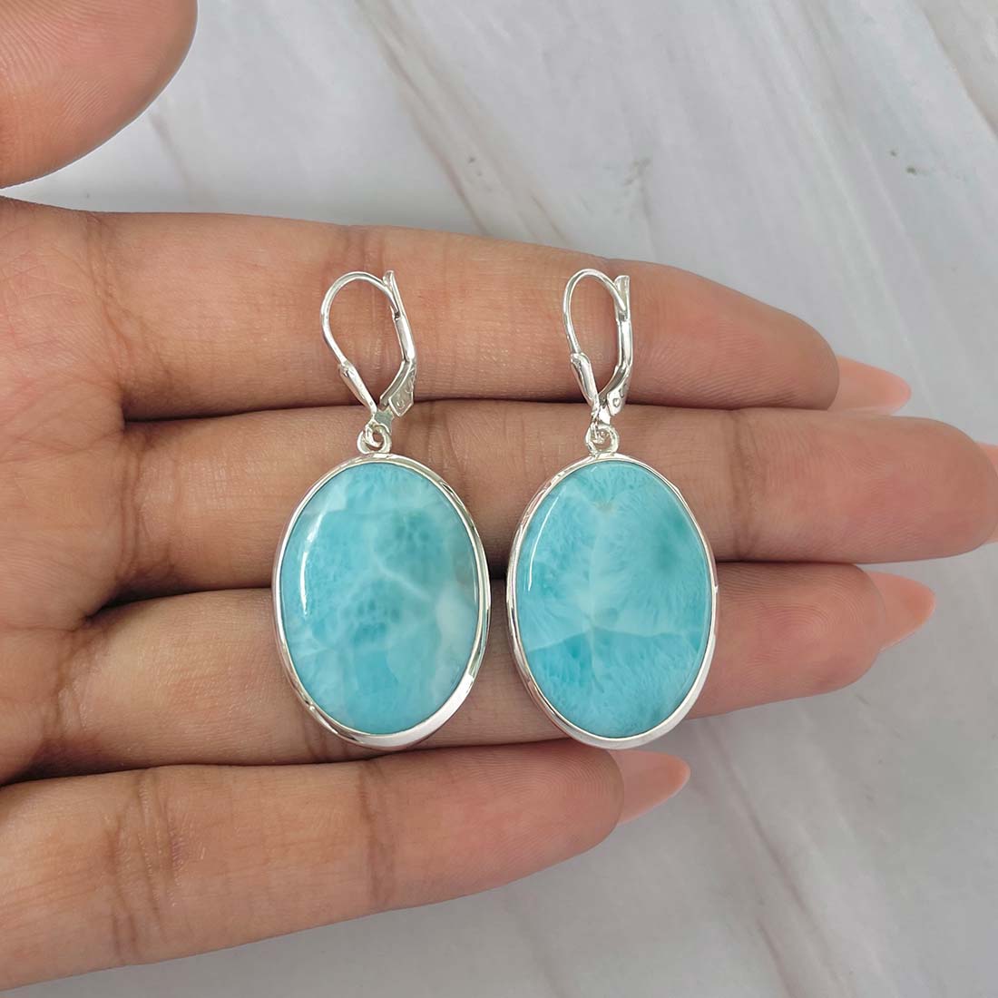 Larimar Earring-(LAR-E-83.)