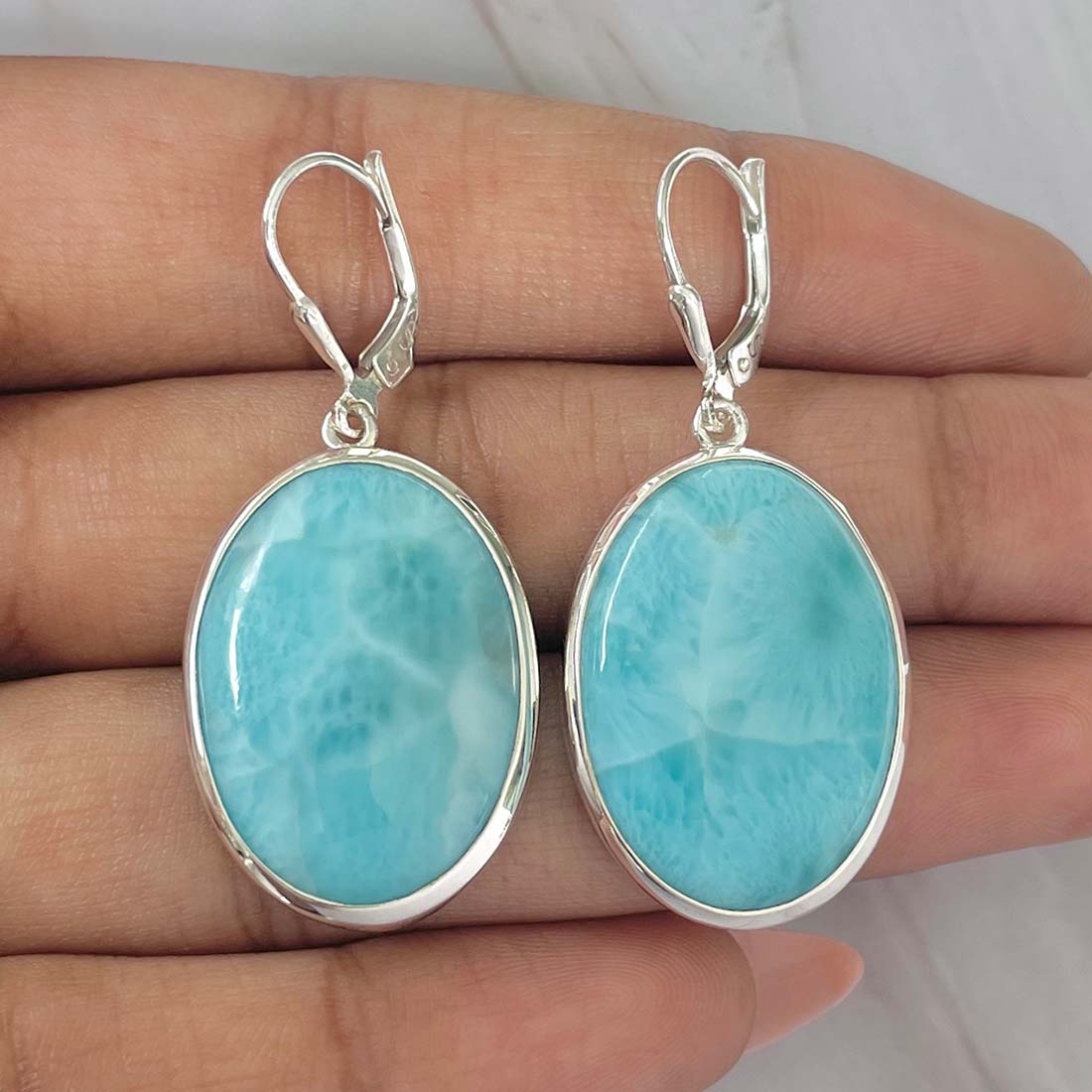 Larimar Earring-(LAR-E-83.)