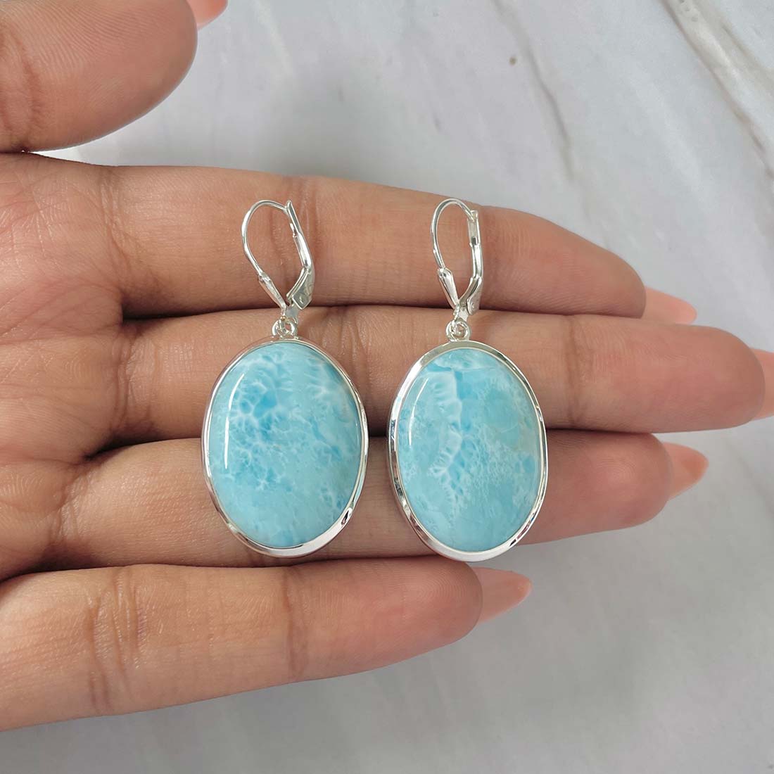 Larimar Earring-(LAR-E-85.)