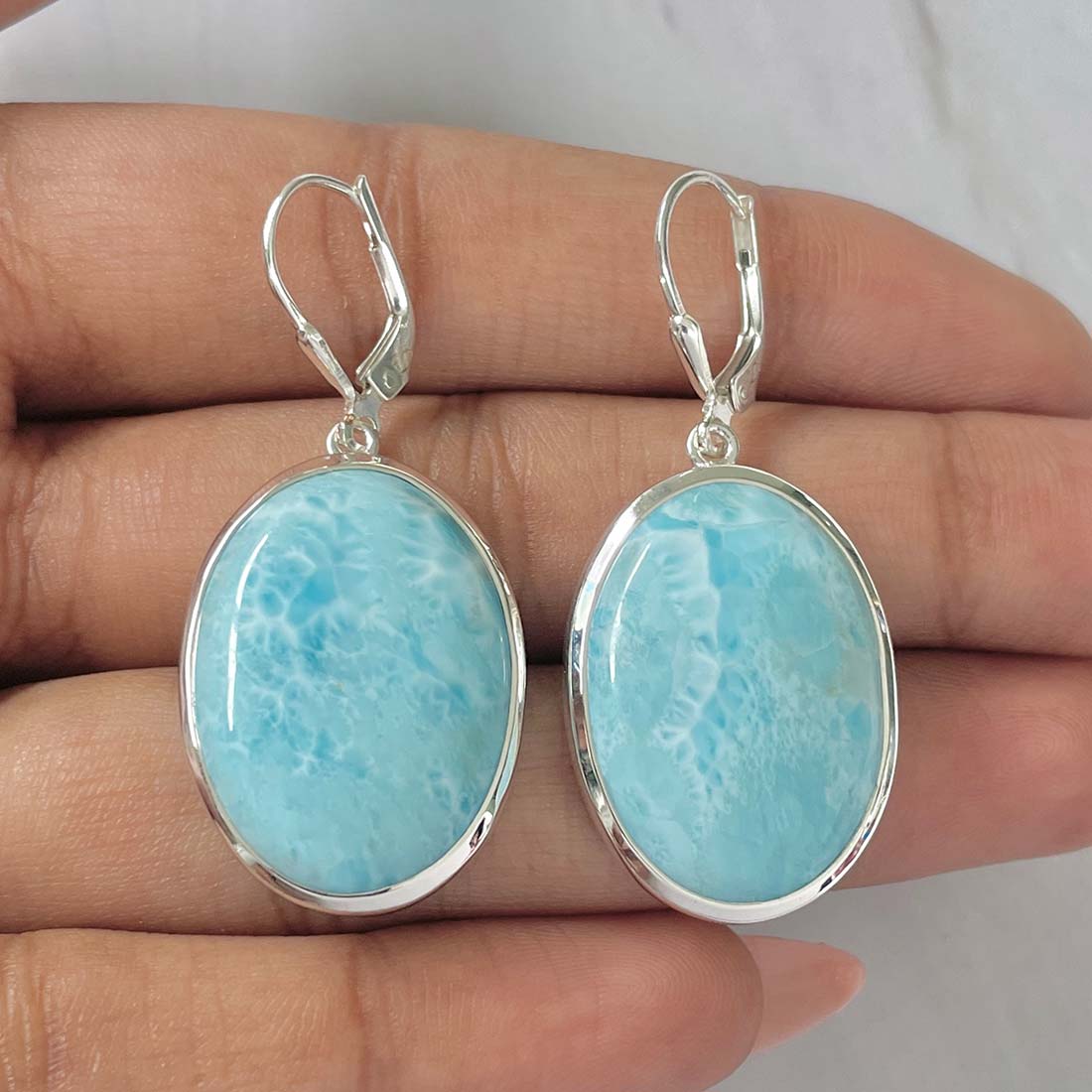 Larimar Earring-(LAR-E-85.)