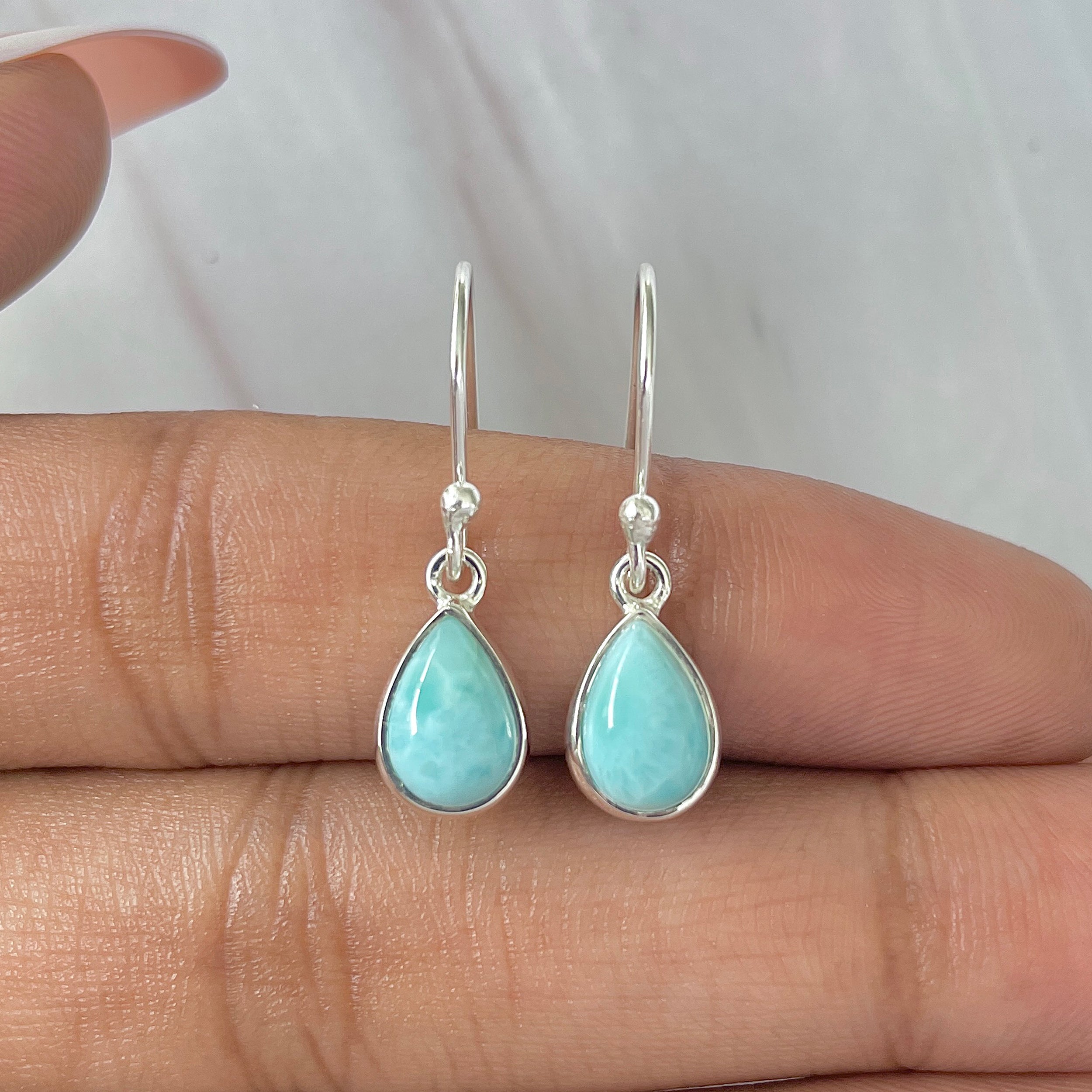 Larimar Earring-(LAR-E-858.)