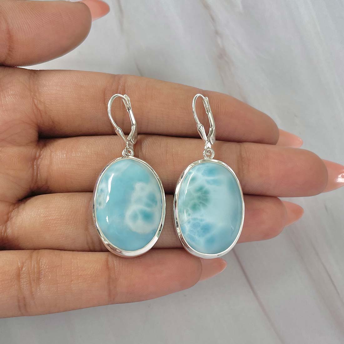 Larimar Earring-(LAR-E-86.)