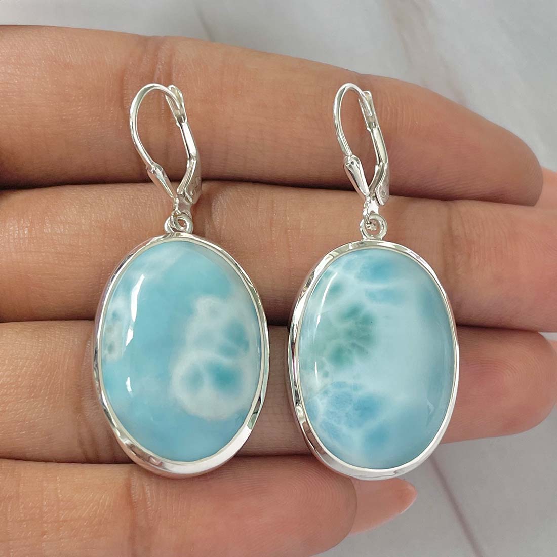 Larimar Earring-(LAR-E-86.)
