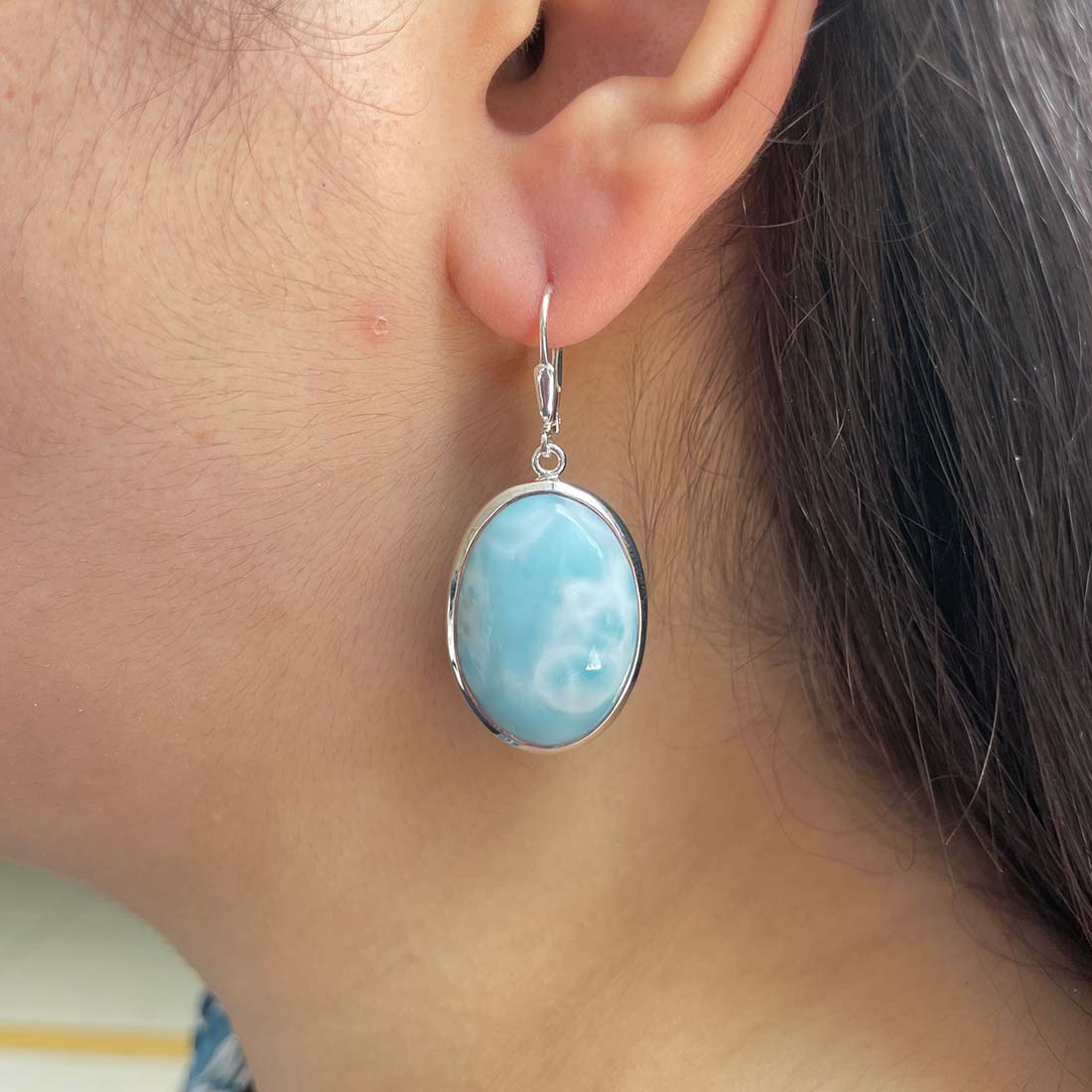 Larimar Earring-(LAR-E-86.)