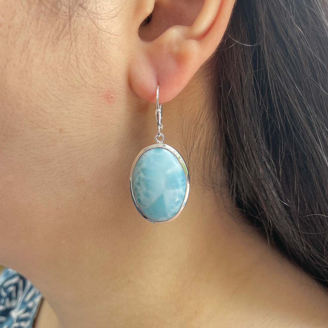 Larimar Earring-(LAR-E-87.)