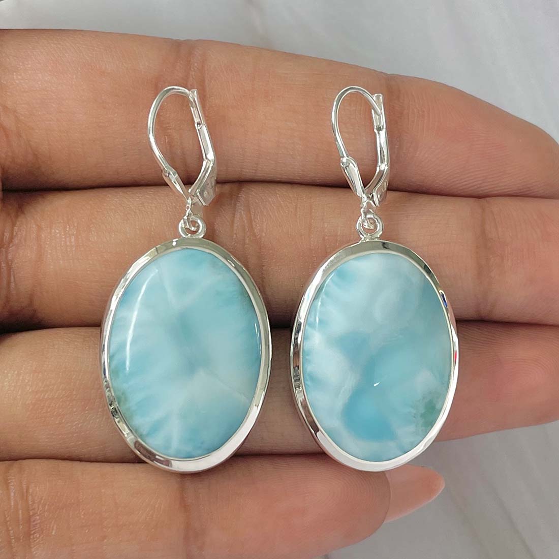 Larimar Earring-(LAR-E-88.)