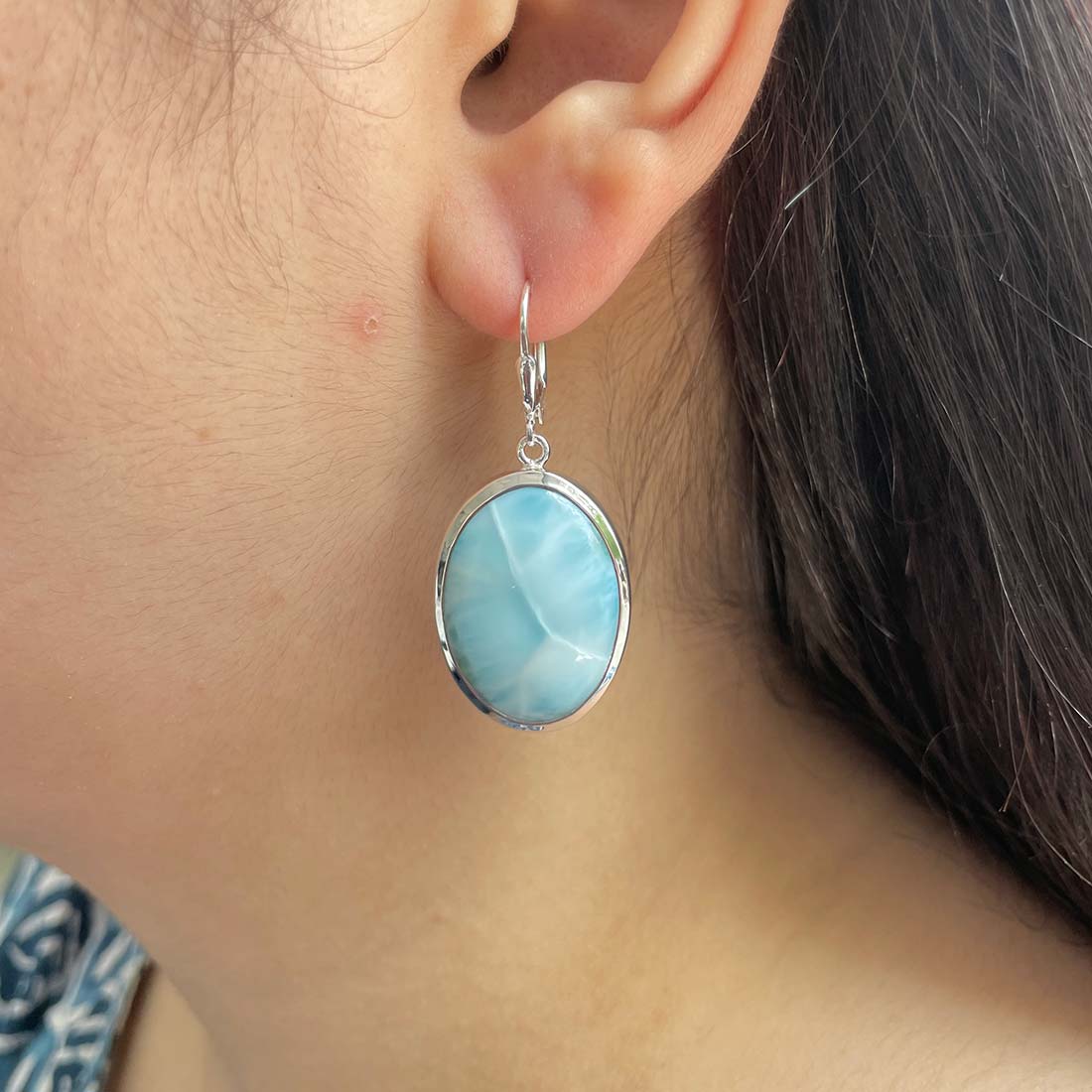 Larimar Earring-(LAR-E-88.)