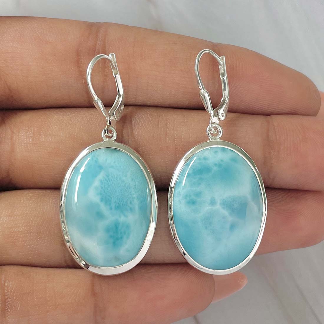 Larimar Earring-(LAR-E-89.)