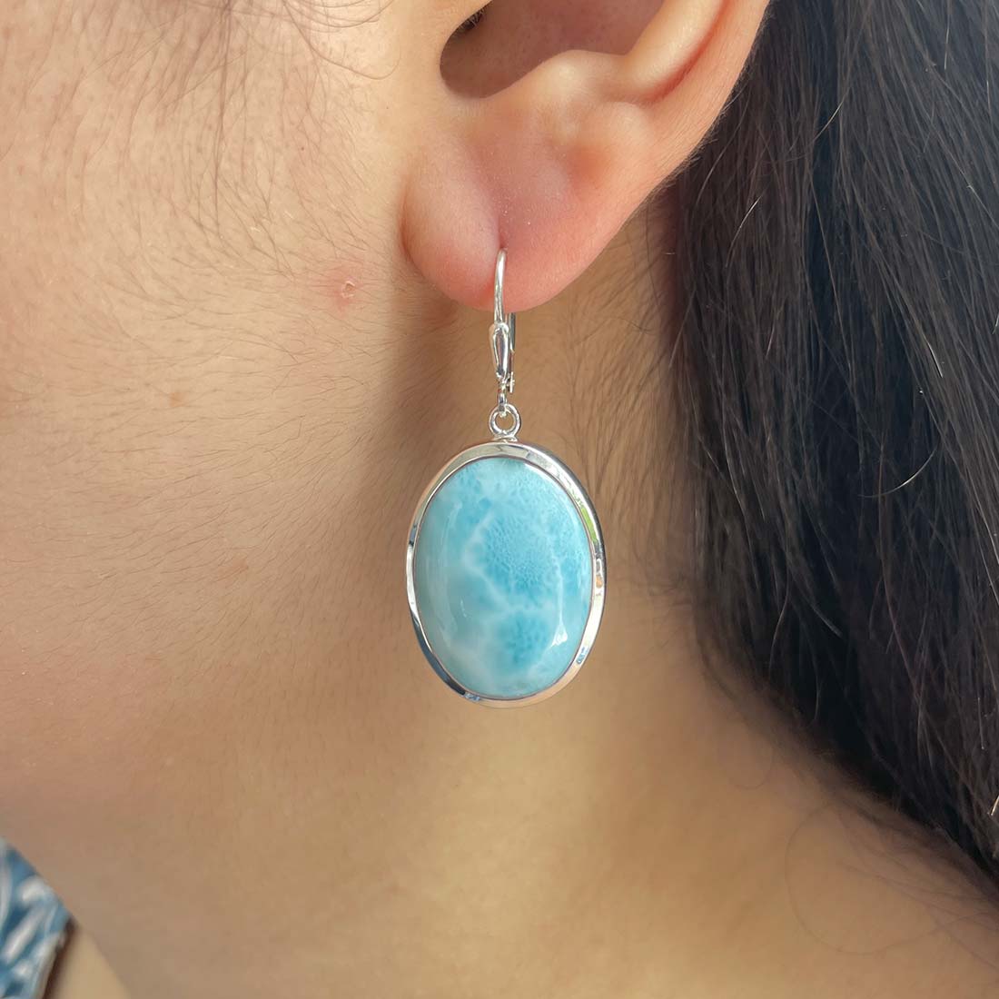 Larimar Earring-(LAR-E-89.)