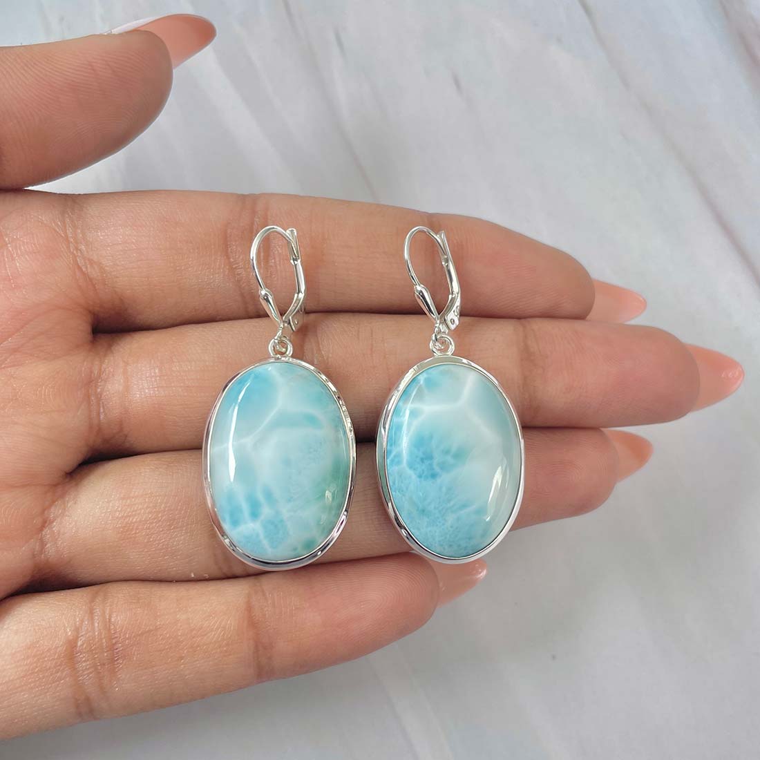 Larimar Earring-(LAR-E-90.)