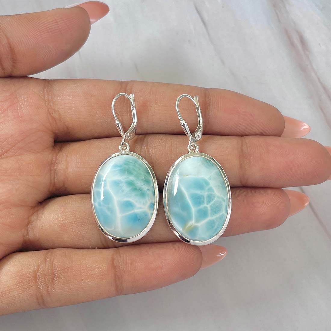 Larimar Earring-(LAR-E-91.)