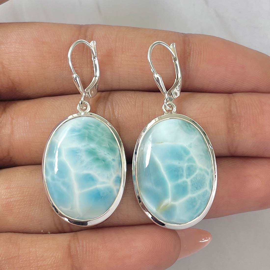 Larimar Earring-(LAR-E-91.)