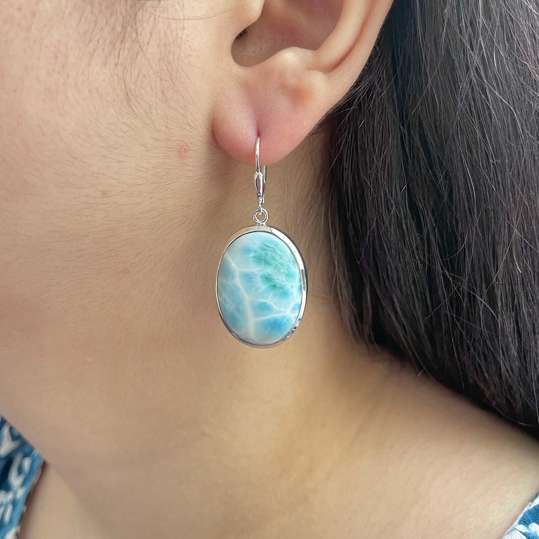 Larimar Earring-(LAR-E-91.)
