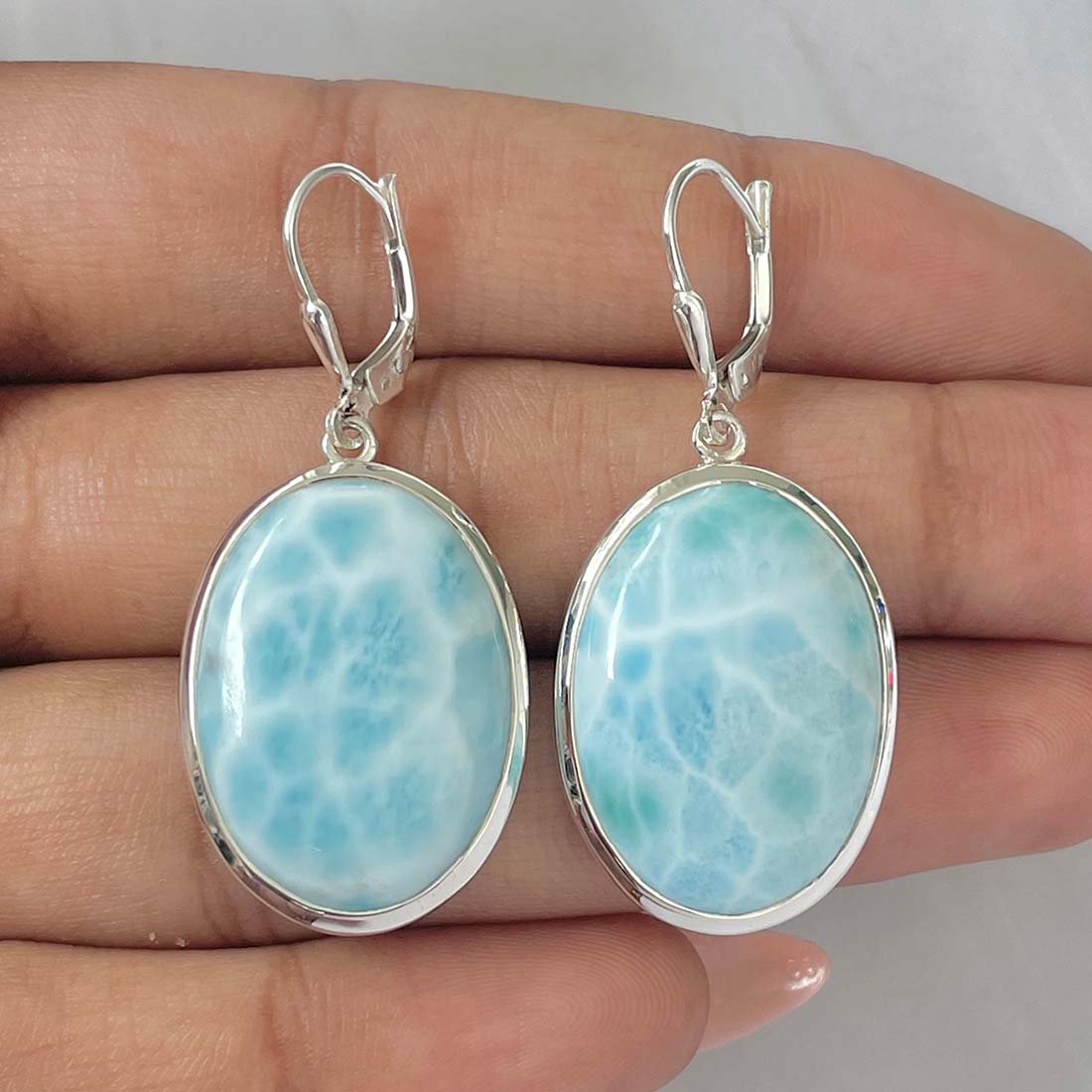 Larimar Earring-(LAR-E-92.)