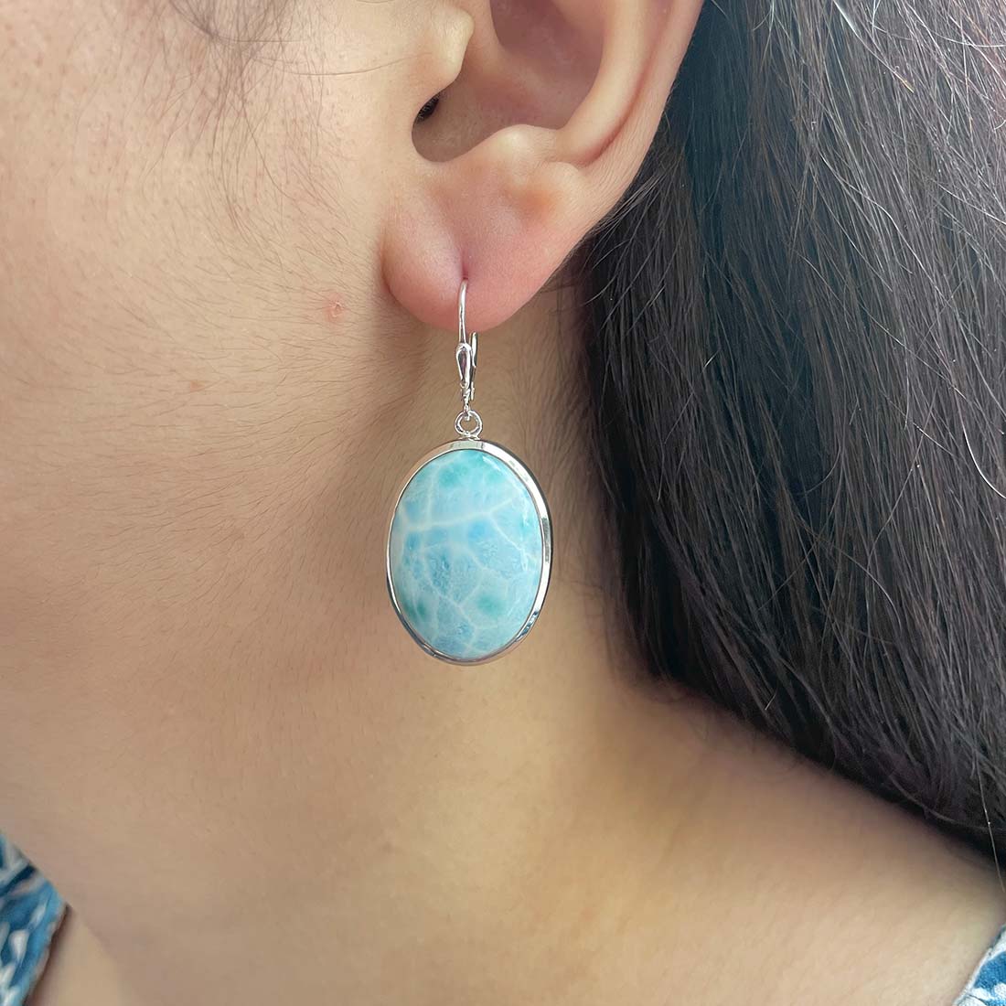 Larimar Earring-(LAR-E-92.)