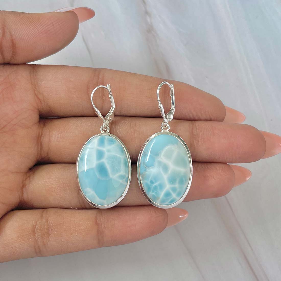 Larimar Earring-(LAR-E-93.)