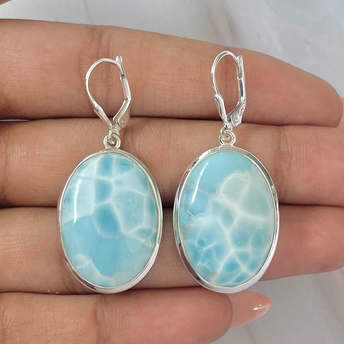 Larimar Earring-(LAR-E-93.)