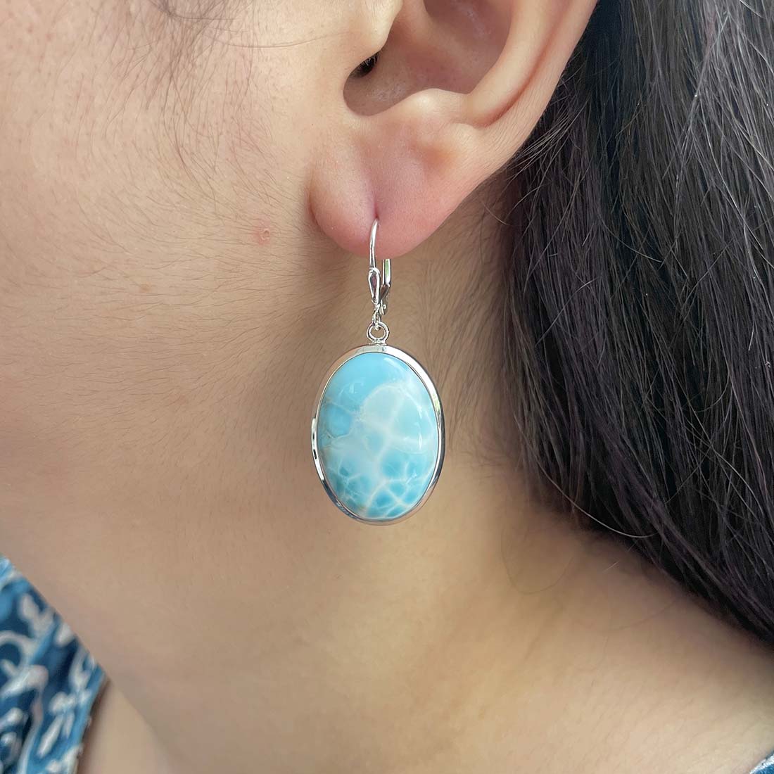 Larimar Earring-(LAR-E-93.)