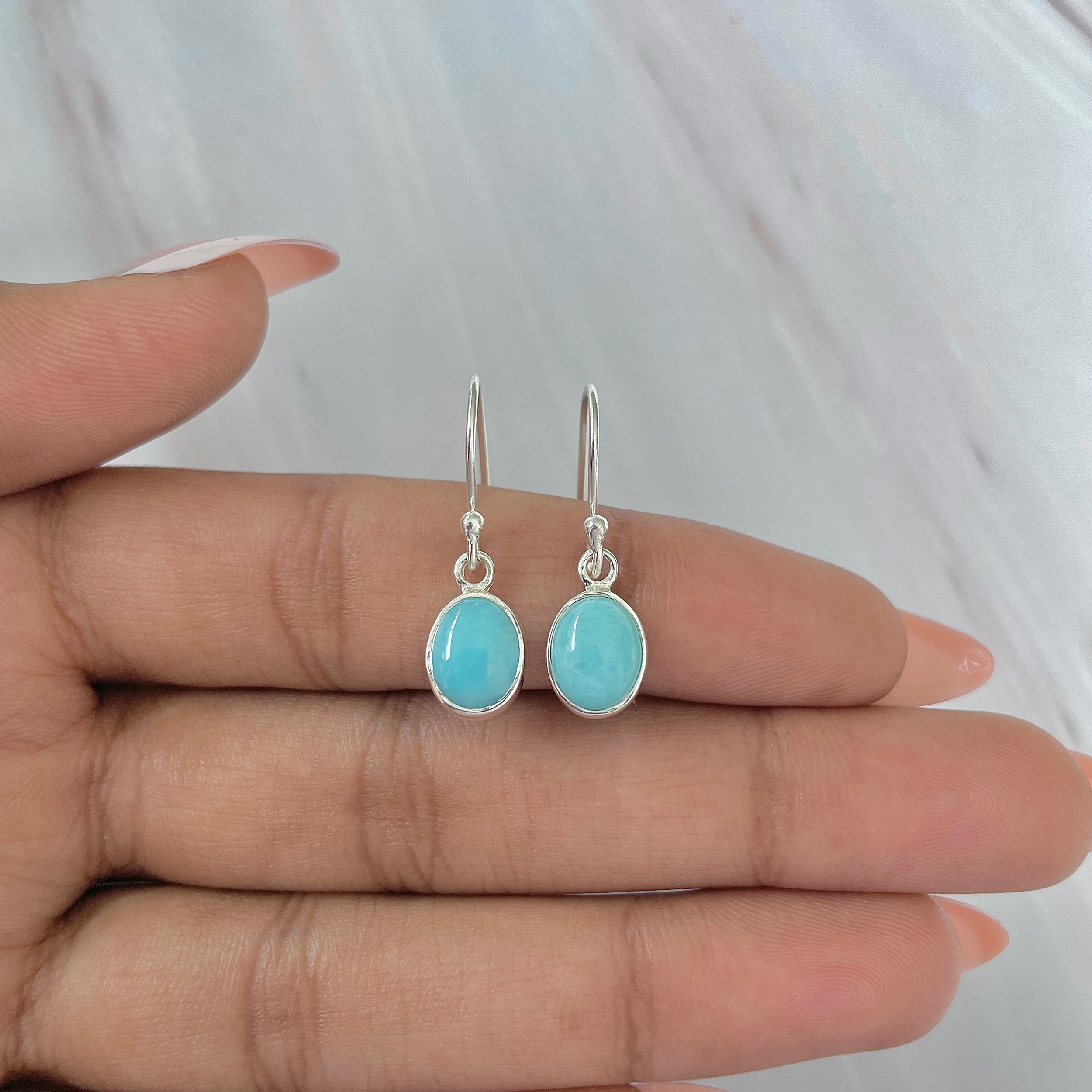 Larimar Earring-(LAR-E-936.)