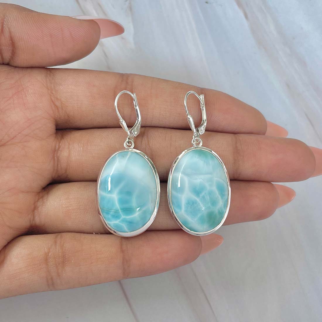 Larimar Earring-(LAR-E-94.)