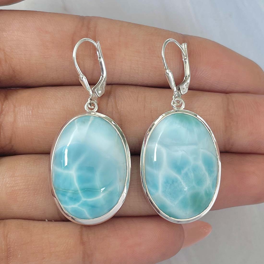 Larimar Earring-(LAR-E-94.)