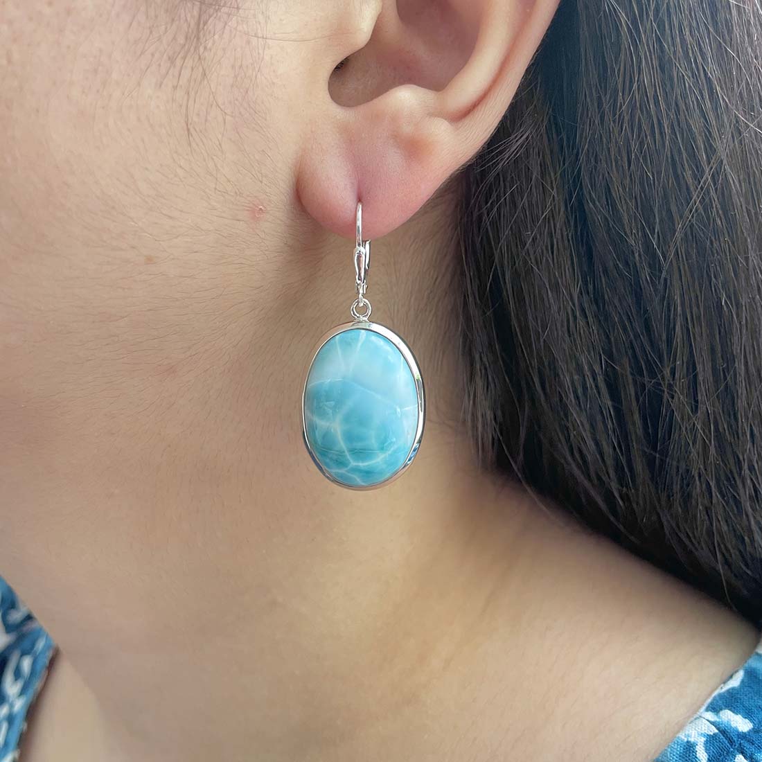 Larimar Earring-(LAR-E-94.)