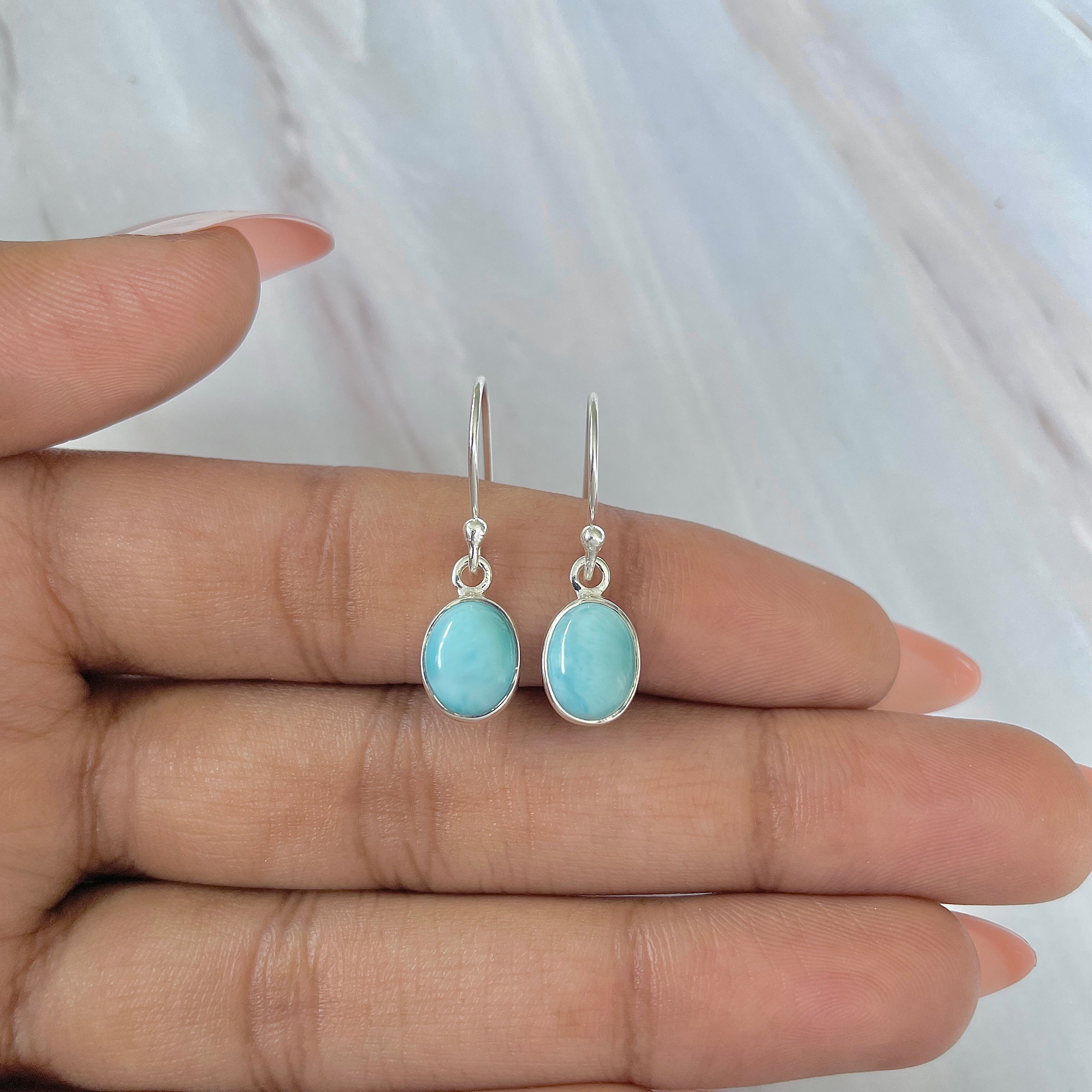 Larimar Earring-(LAR-E-949.)