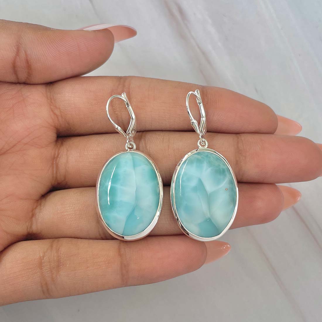 Larimar Earring-(LAR-E-95.)