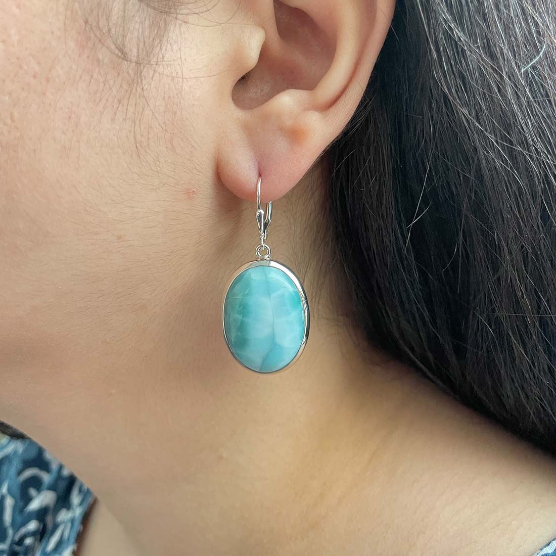 Larimar Earring-(LAR-E-95.)