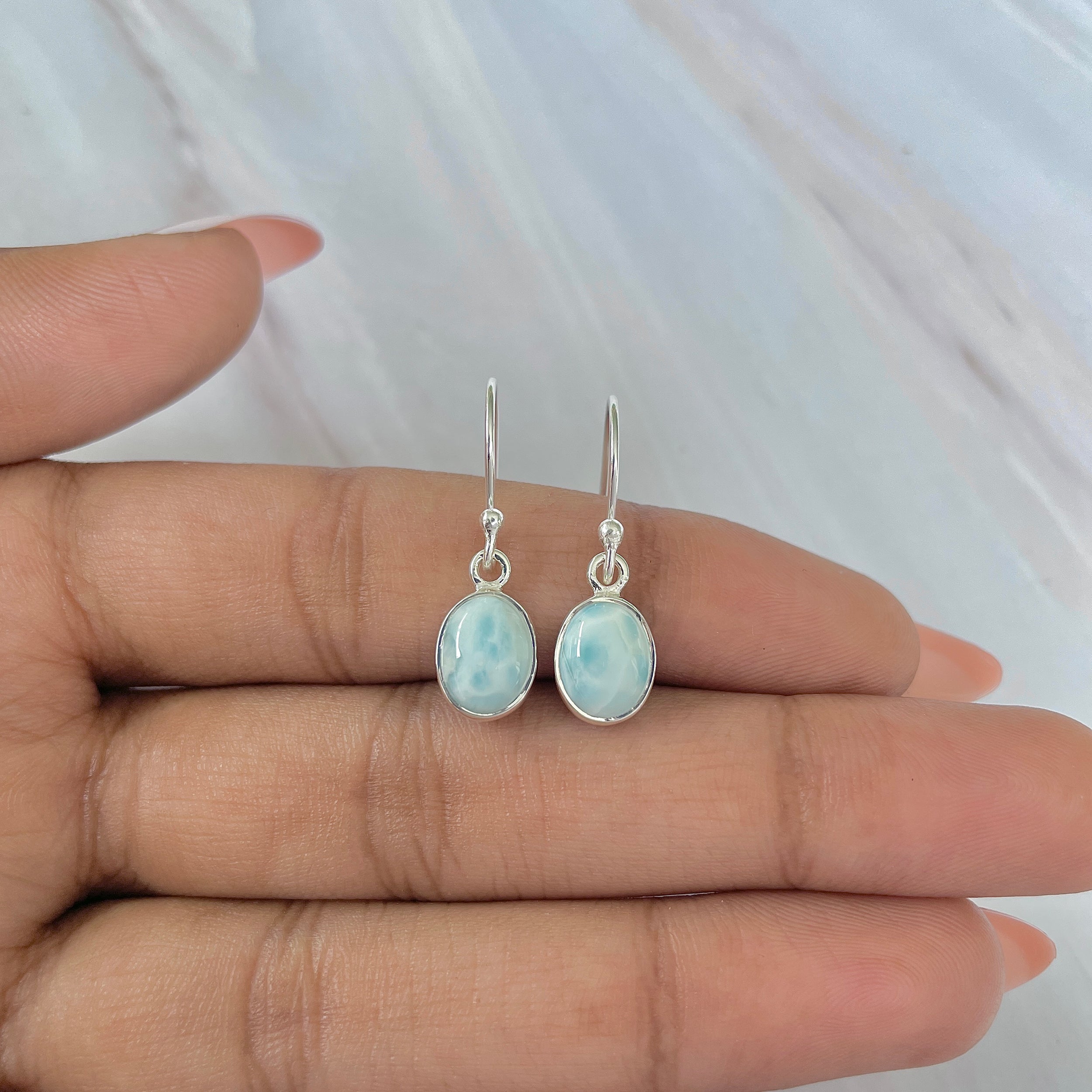 Larimar Earring-(LAR-E-953.)