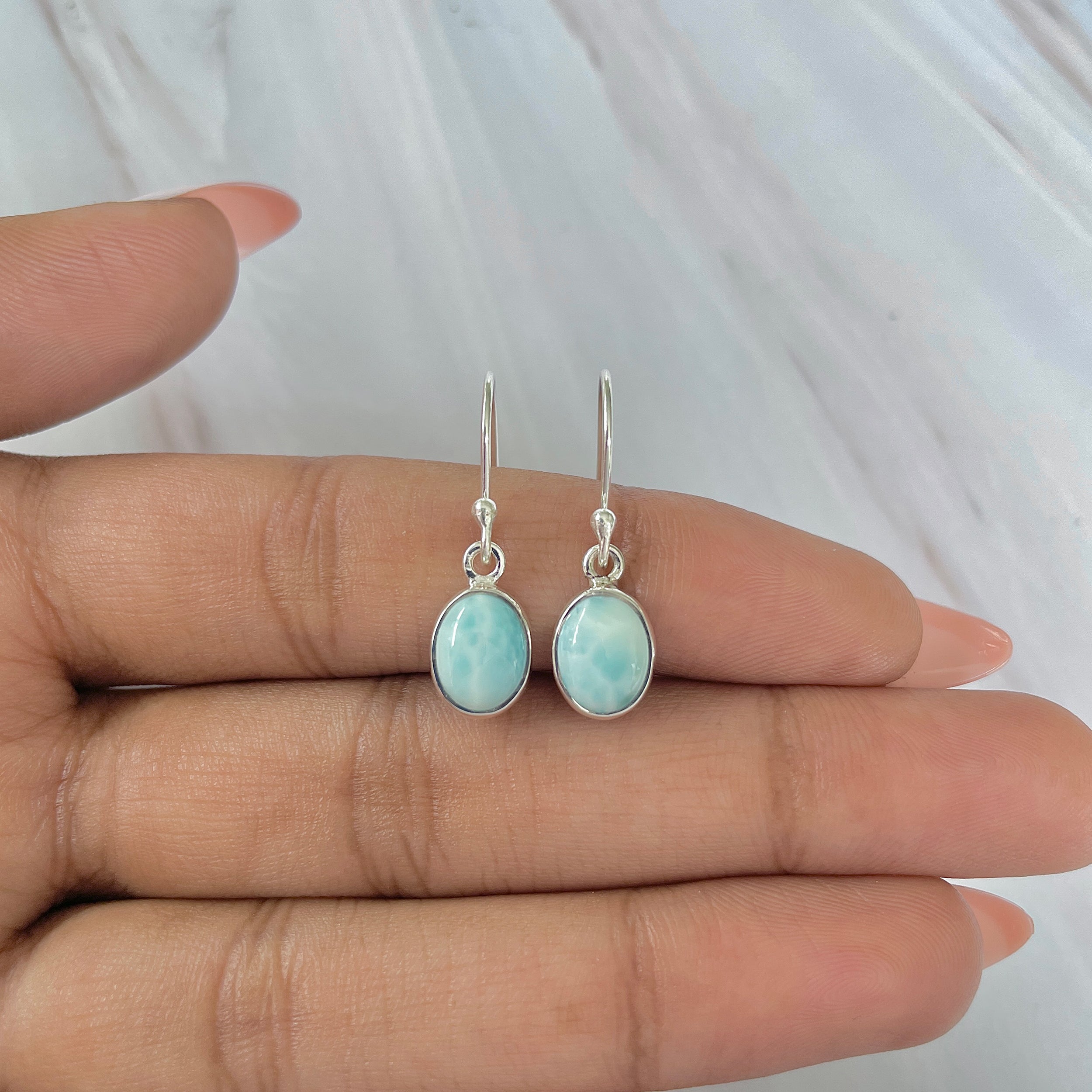 Larimar Earring-(LAR-E-958.)